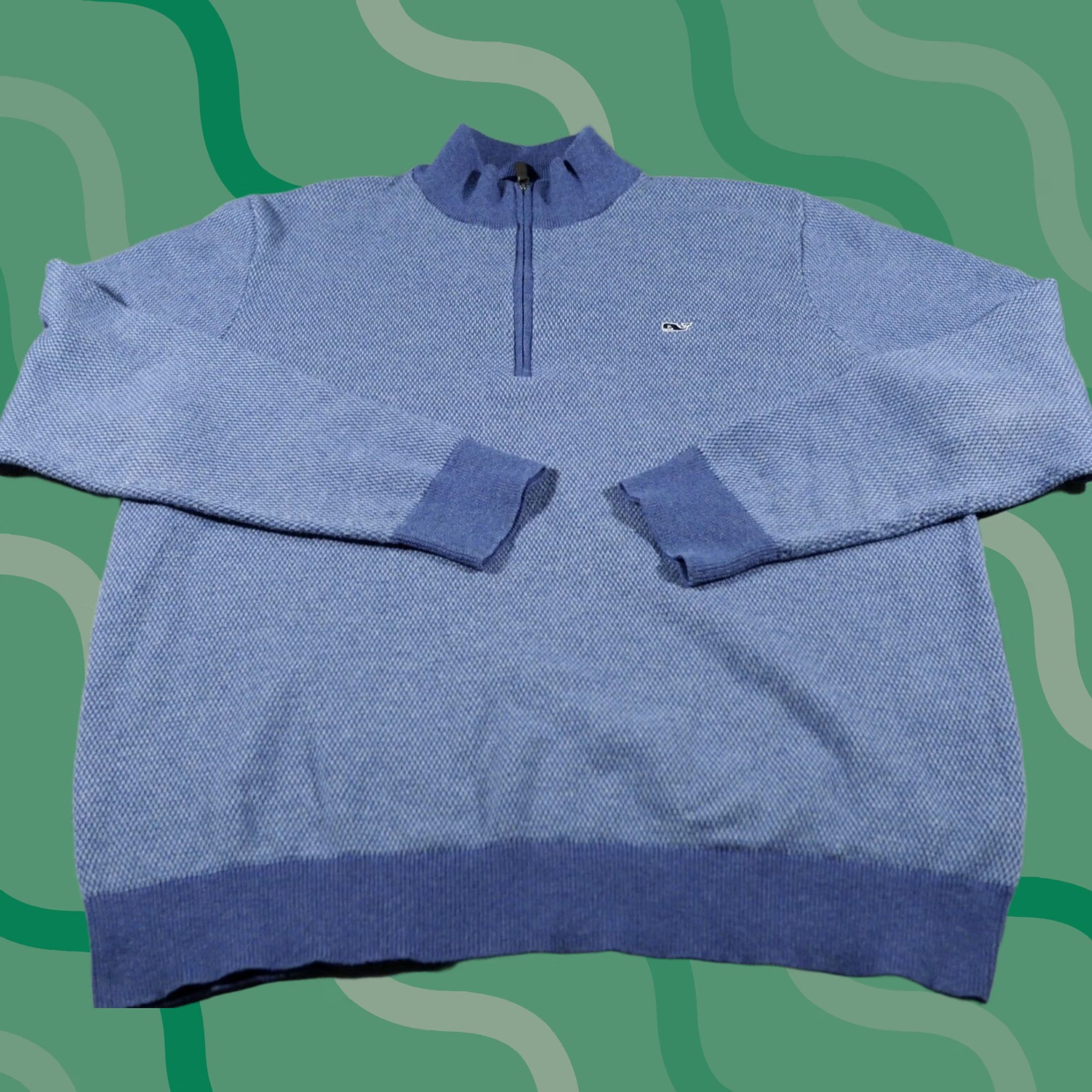 Vineyard Vines Vineyard Vines Sweater Mens XL Blue 1/4 Zip Wool Poly Golf Casual Prep Knit Pullover Long Sleeve Cachet Logo Classic Sports Navy Size US L / EU 52-54 / 3 - 1 Thumbnail