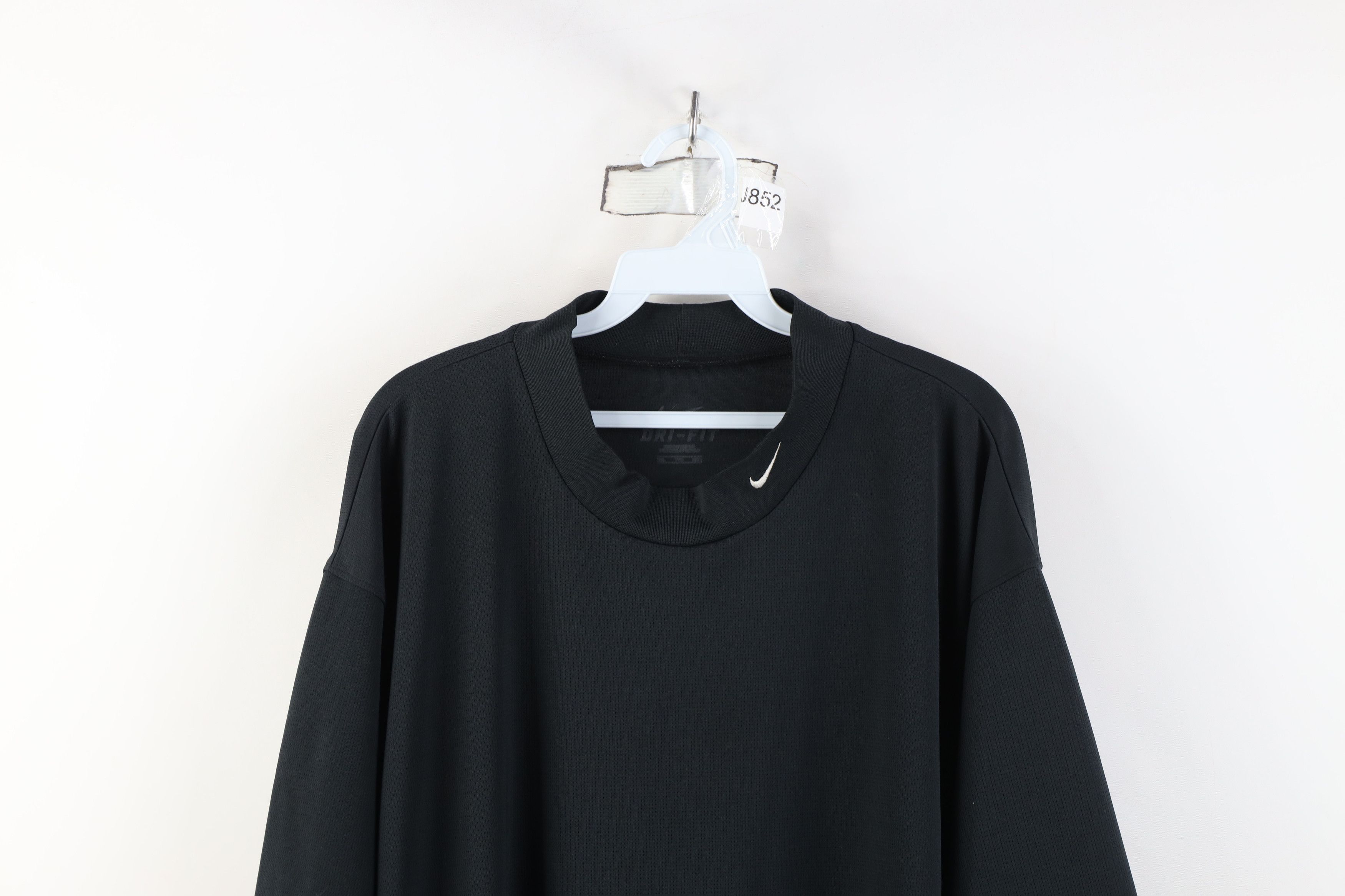 Nike Vintage Y2K Nike Scott Mini Swoosh Mock Neck T-Shirt Black Size US XXL / EU 58 / 5 - 2 Thumbnail