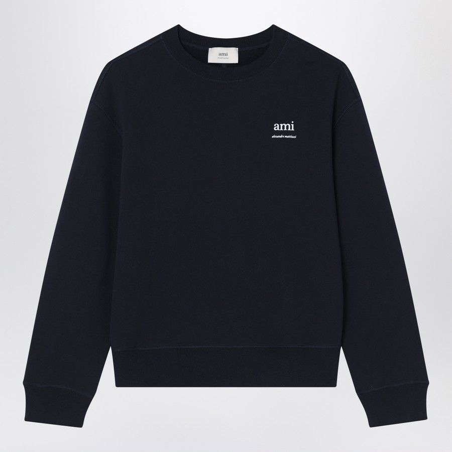 AMI o1d2blof0625 Logo Sweatshirt in Navy Blue Size US XL / EU 56 / 4 - 1 Thumbnail