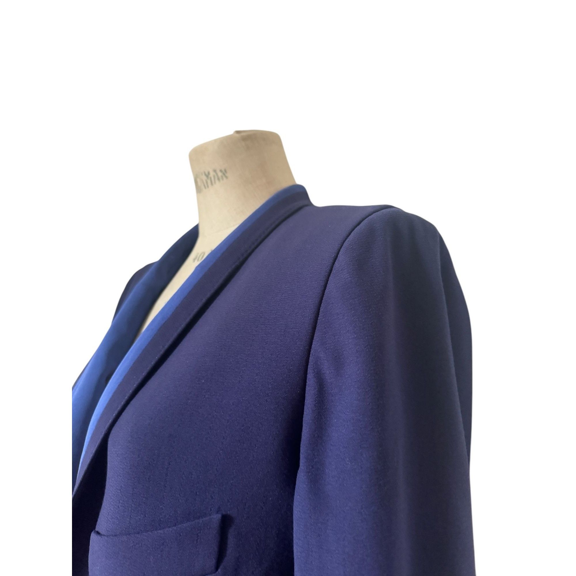 Hermes Navy Wool Blazer with Contrasting Lapel Size L / US 10 / IT 46 - 4 Thumbnail