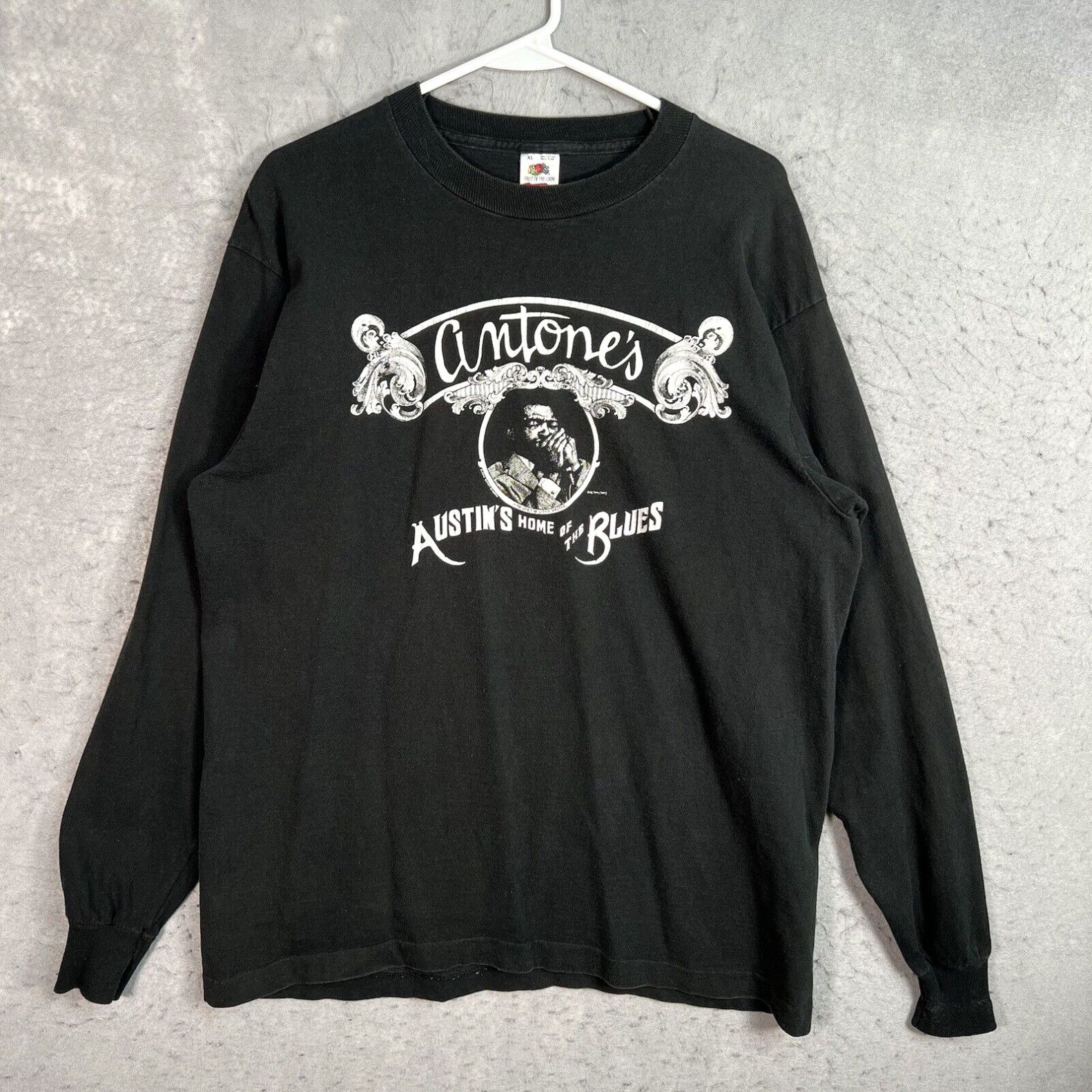 image of Fruit Of The Loom Vintage 90's Antone's Austin's Home Of The Blue Anniversary T Shirt Adult XL Mens