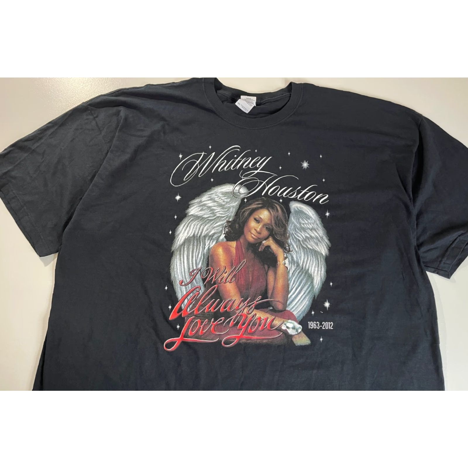 Gildan Whitney Houston Memorial 1963-2012 T-Shirt 'I Will Always Love You' Sz 4XL Shirt Men Black 90s Music Gildan Ultra Cotton Size US XXL / EU 58 / 5 - 4 Thumbnail