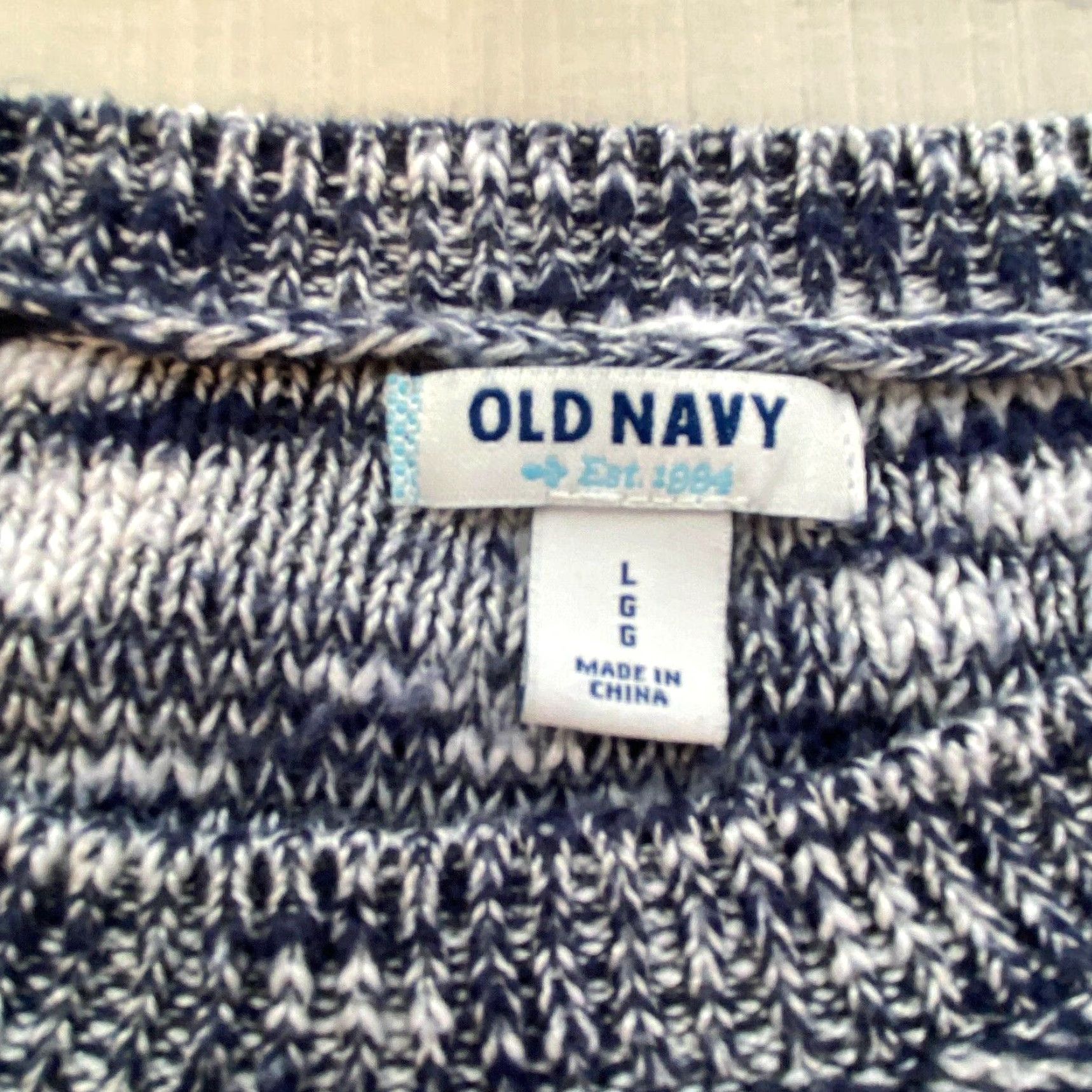 Old Navy Old Navy Womens Blue White Pullover Sweater Large Raglan Sleeve Relaxed Fit Breathable Size L / US 10 / IT 46 - 3 Thumbnail
