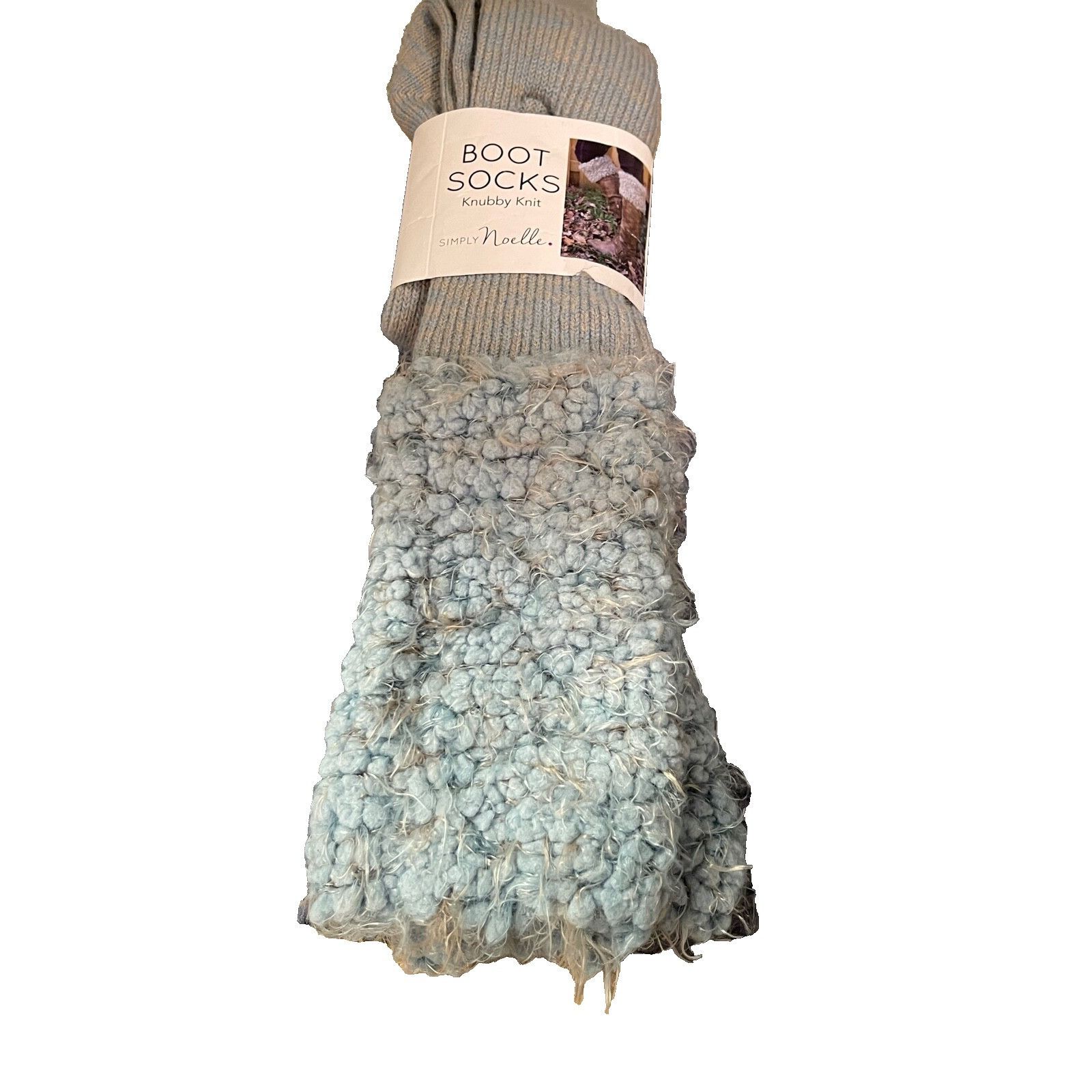 Other Simply Noelle Knubby Knit Boot Socks New with Tags Blue Gray Size ONE SIZE - 1 Thumbnail