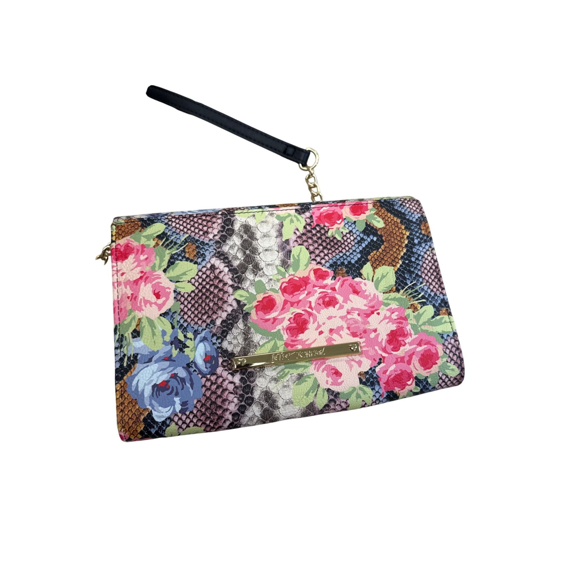 Betsey Johnson Betsey Johnson Floral Snakeskin Crossbody Clutch Purse SKU 7 Size ONE SIZE - 13 Thumbnail