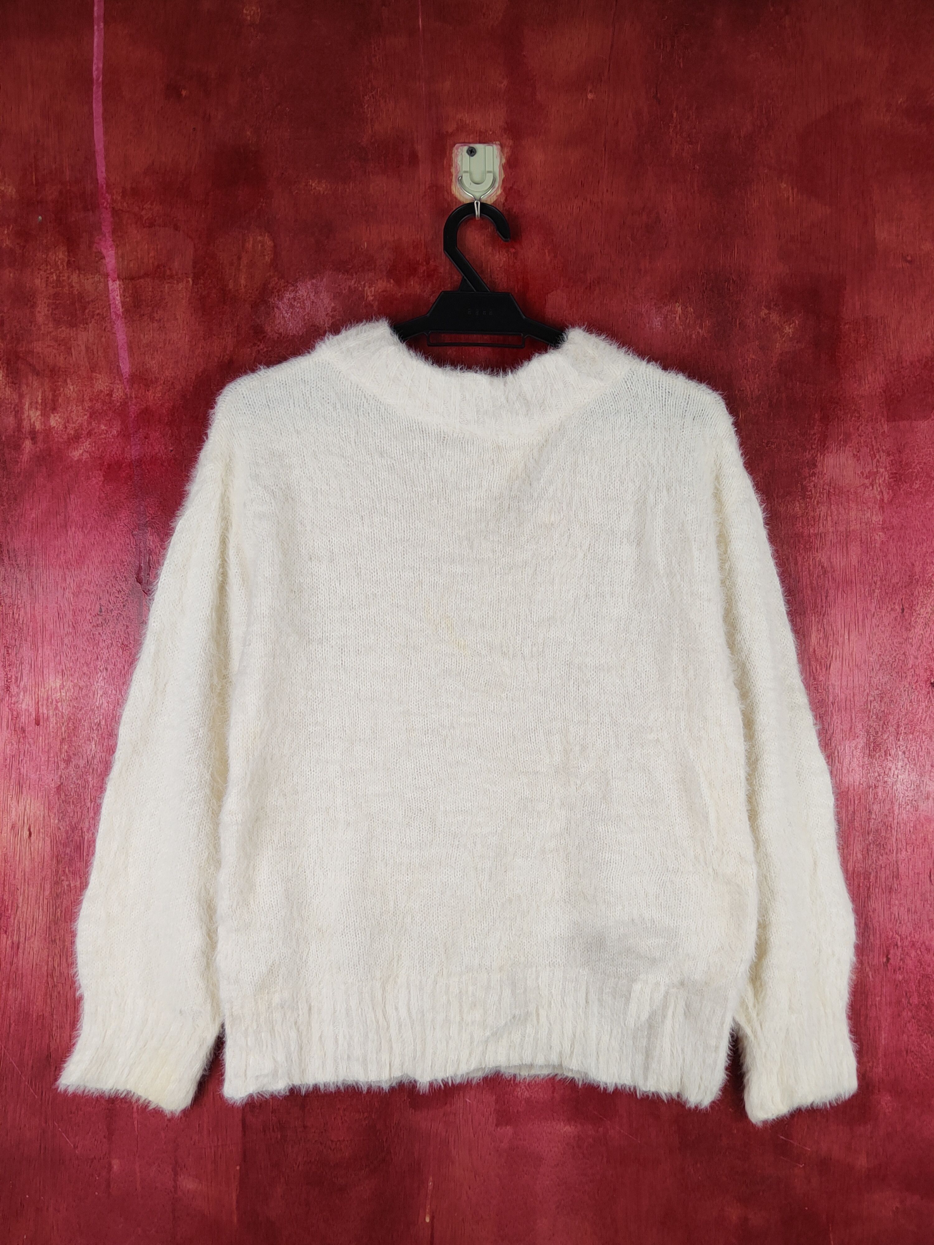 Aran Isles Knitwear Earth Music& Ecology Ivory Fur Mohair Knitwear #S1938 Size M / US 6-8 / IT 42-44 - 7 Thumbnail
