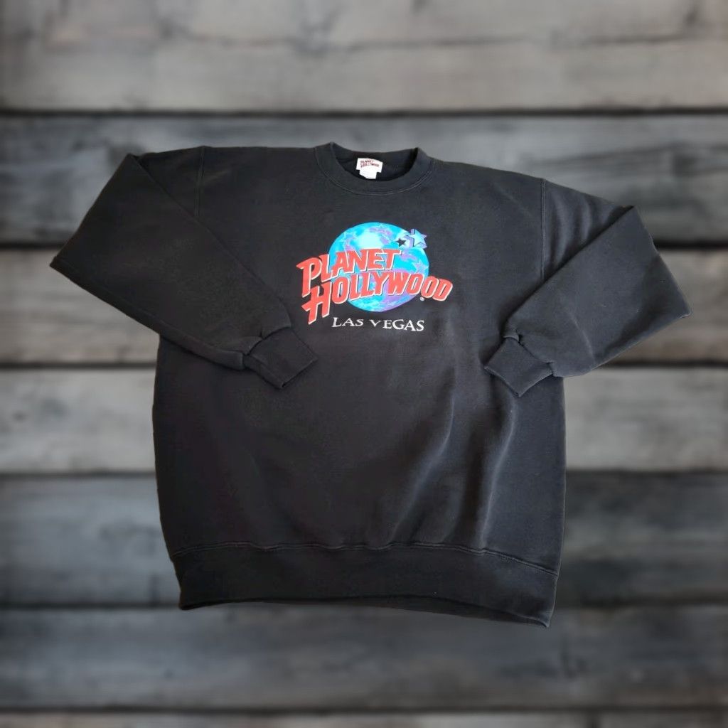Planet Hollywood Vintage Planet Hollywood Sweatshirt L Black Spell Out Las Vegas Fleece USA Made Size US L / EU 52-54 / 3 - 1 Thumbnail