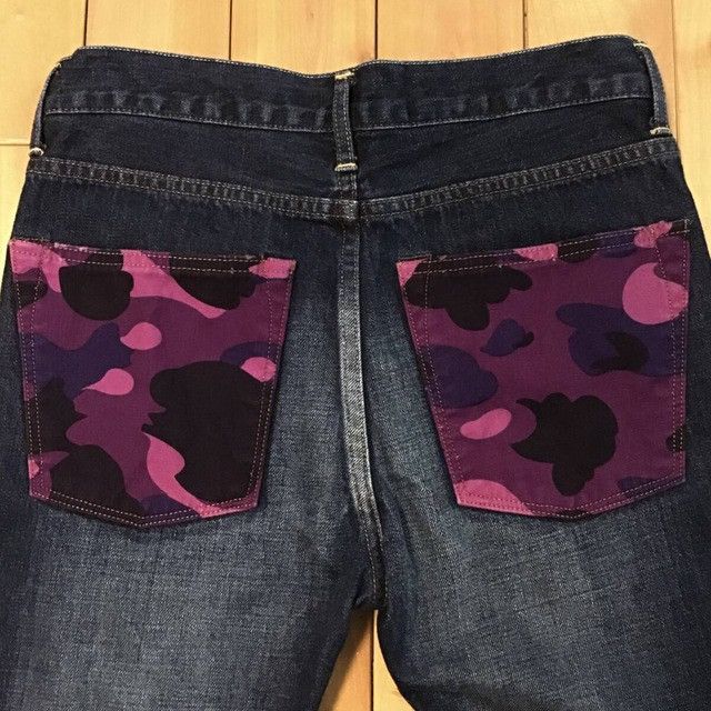 Bape BAPE TYPE5 denim pants purple camo a bathing ape ★size S Size US 30 / EU 46 - 4 Thumbnail
