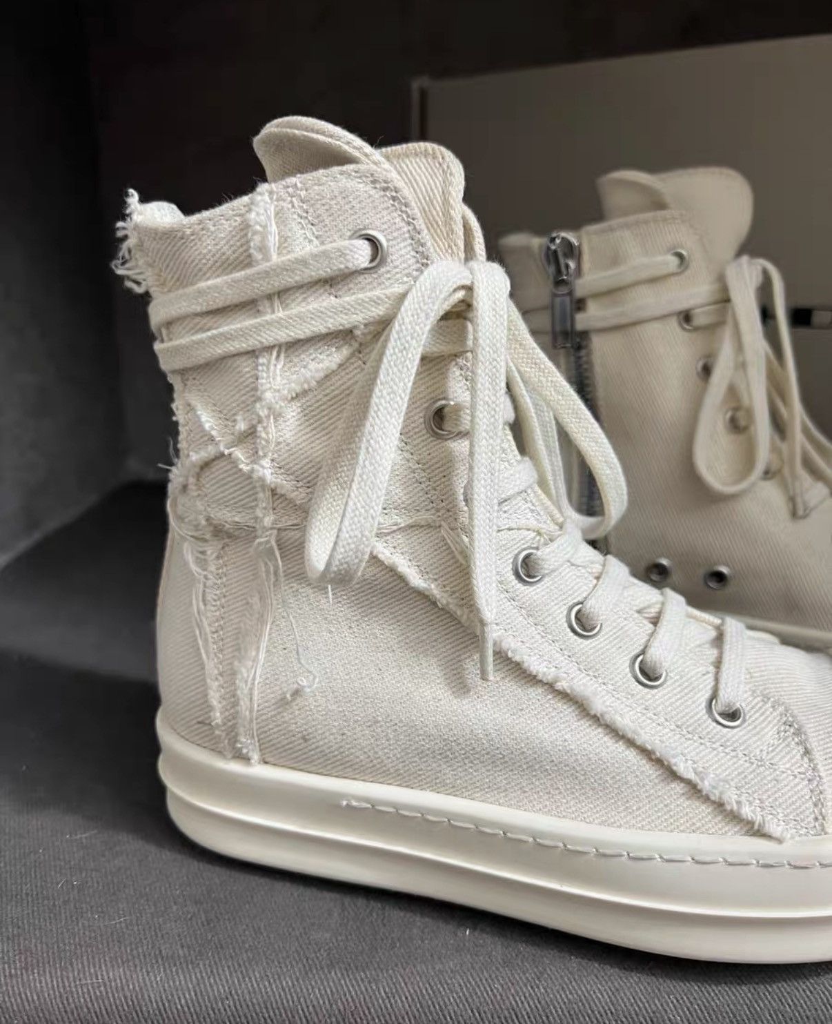 Rick Owens Rick Owens DRKSHDW Canvas Pentagram Panel Sneakers Size US 5 / IT 35 - 1 Thumbnail
