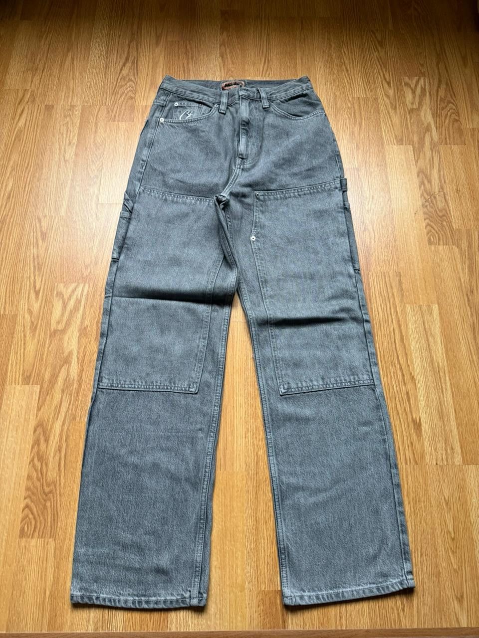 Corteiz CC28 Embossed C Star Denim Work Pant in Grey Size US 30 / EU 46 - 2 Thumbnail