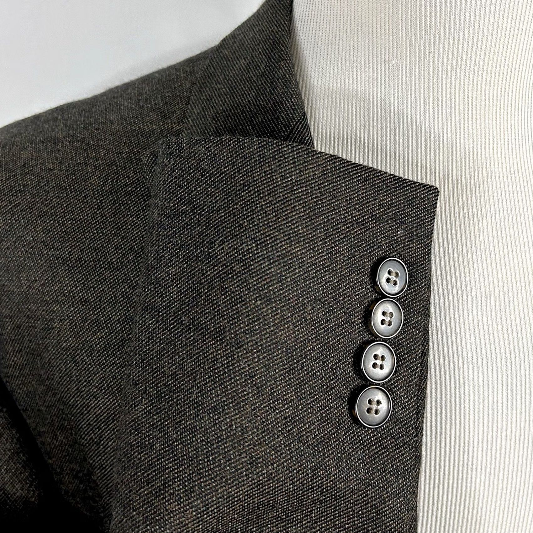 Pronto Uomo Pronto Uomo Sport Coat 52L Brown Wool Peak Lapel Two-Button Double Vented Long Coat Mens Wide Size 52 Big & Tall 100% Wool Solid Formal Jacket Size US XS / EU 42 / 0 - 5 Thumbnail
