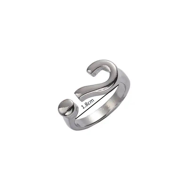 Jewelry Question Mark Ring 2000s ? Punk Grunge Riddler Symbol Art Size ONE SIZE - 4 Thumbnail