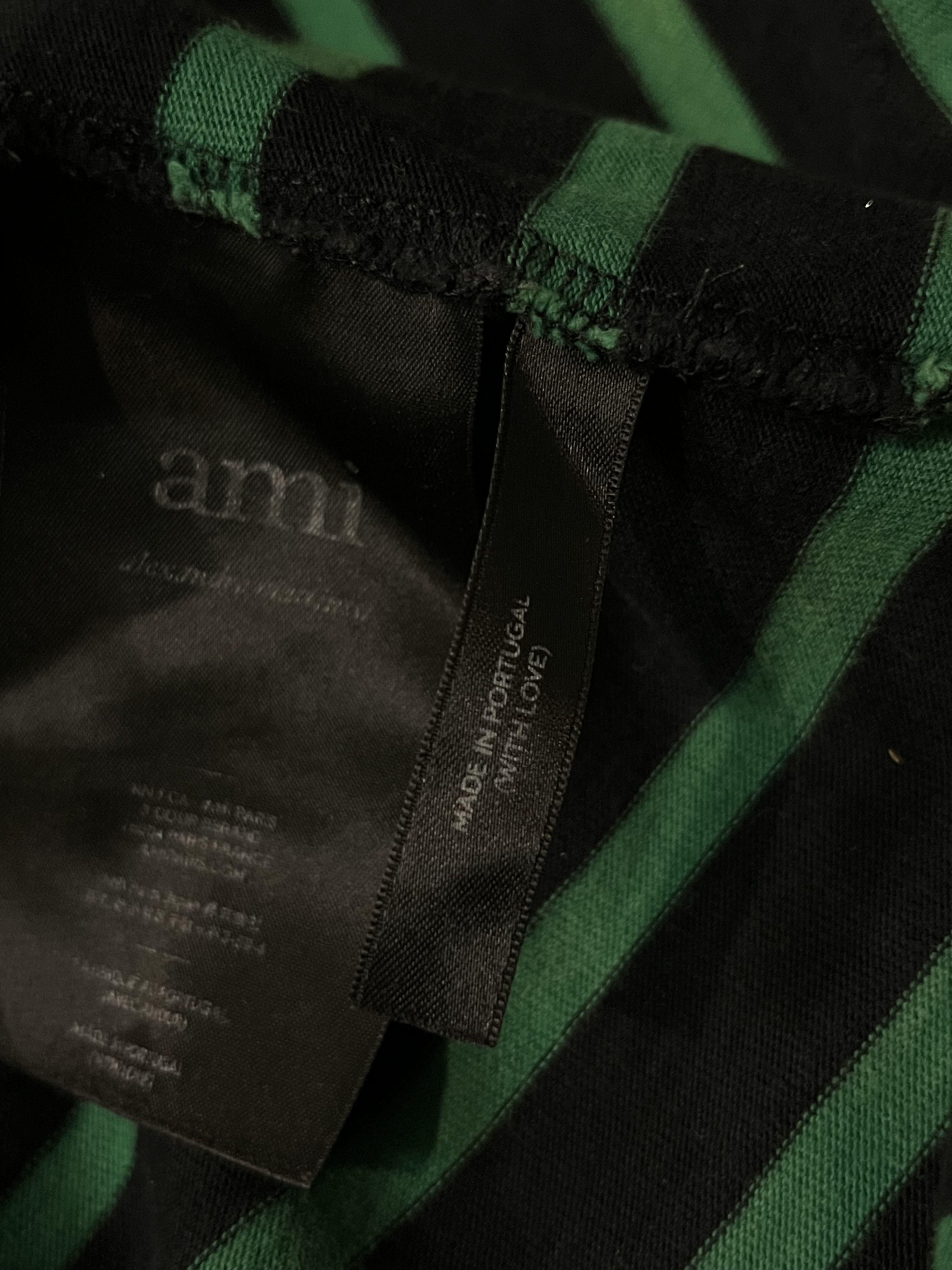 AMI × Designer AMI Paris Striped Black Green Heart Logo Sweatshirt Size M / US 6-8 / IT 42-44 - 7 Thumbnail