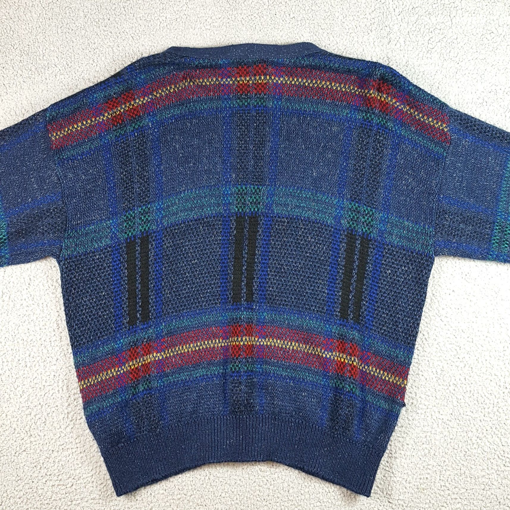 Jantzen VINTAGE Jantzen Cardigan Knit Sweater Men's XL 70s Grunge Plaid Grampa 90s Retro Fall Winter Shirt Size US XL / EU 56 / 4 - 4 Thumbnail