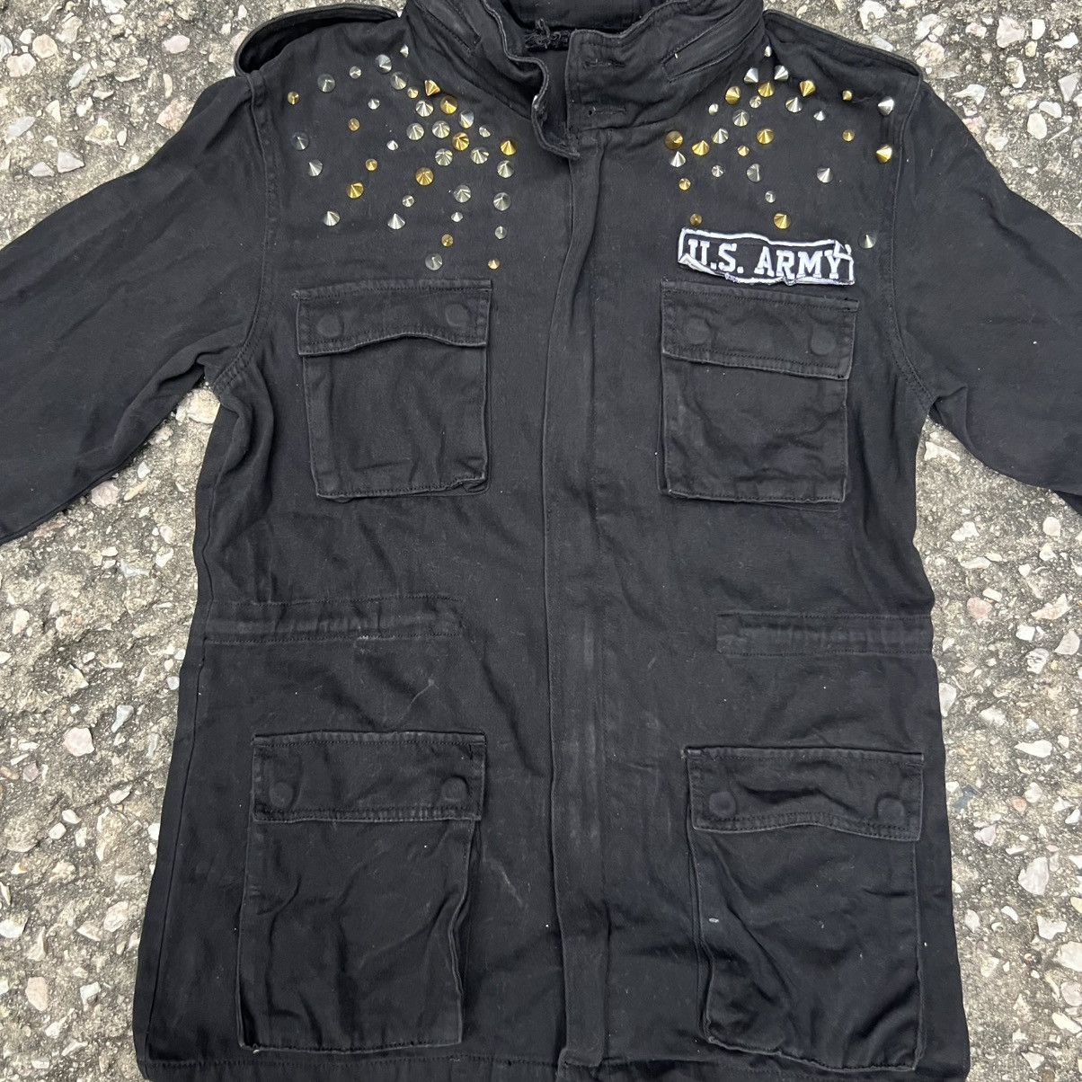 Japanese Brand “CRAZY” STUDDED METAL PUNK US ARMY JACKET Size US S / EU 44-46 / 1 - 6 Thumbnail