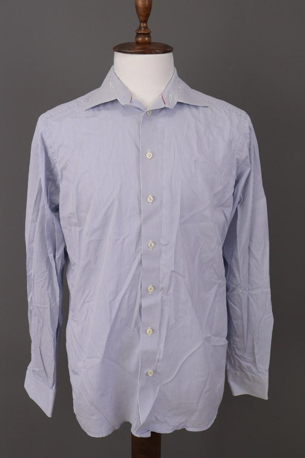 Eton Eton Contemporary Fit Blue Pinstripe Shirt Size 42 / 16 Size US M / EU 48-50 / 2 - 1 Thumbnail
