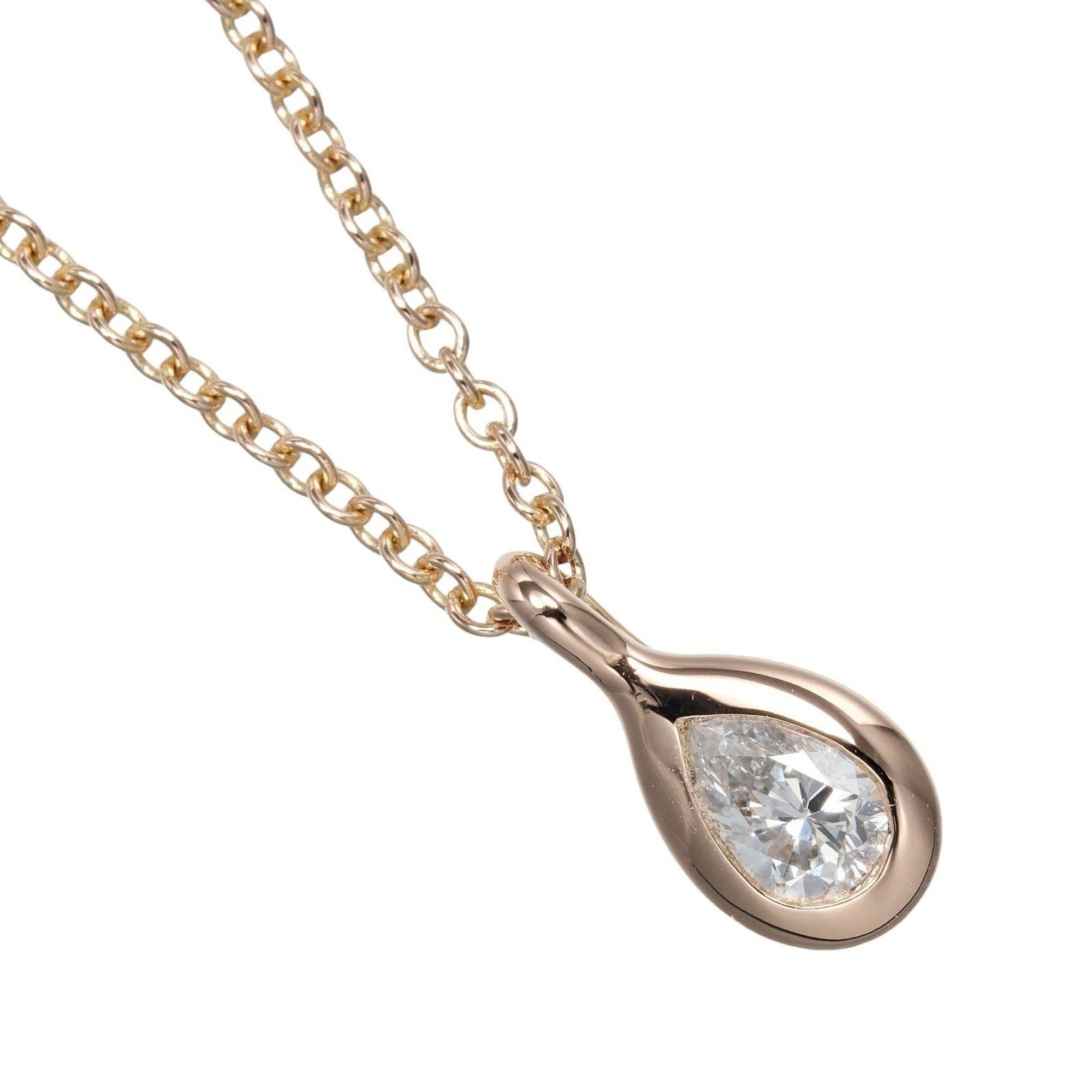 Tiffany & Co. By the Yard Shape Necklace 18KPG Pink Gold Diamond Approx. 2.25g