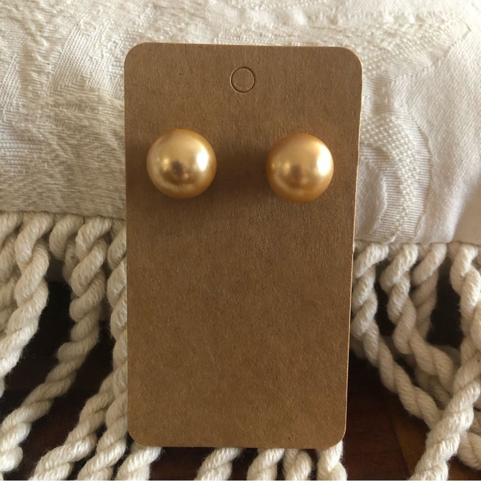 Vintage Vintage golden faux pearls pierced earrings Size ONE SIZE - 1 Thumbnail