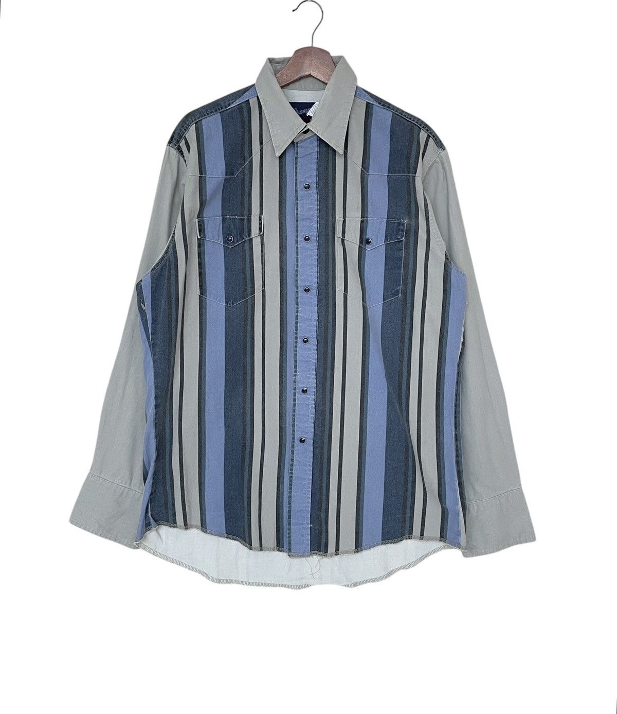 Vintage × Wrangler Vintage Brand Wrangler Stripe Western Shirt 1970s Size US M / EU 48-50 / 2 - 1 Thumbnail
