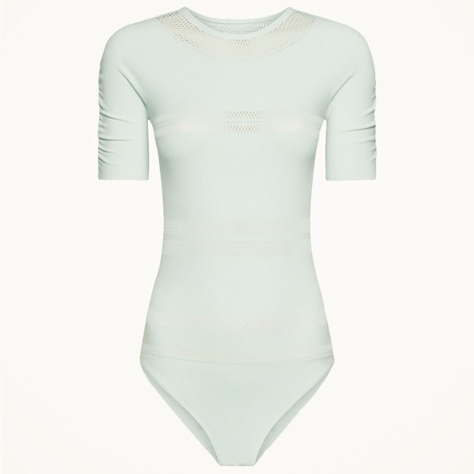 Wolford NWT! Wolford Aqua Bodysuit, Size S Mint Color Net Lines Body Size S / US 4 / IT 40 - 6 Thumbnail