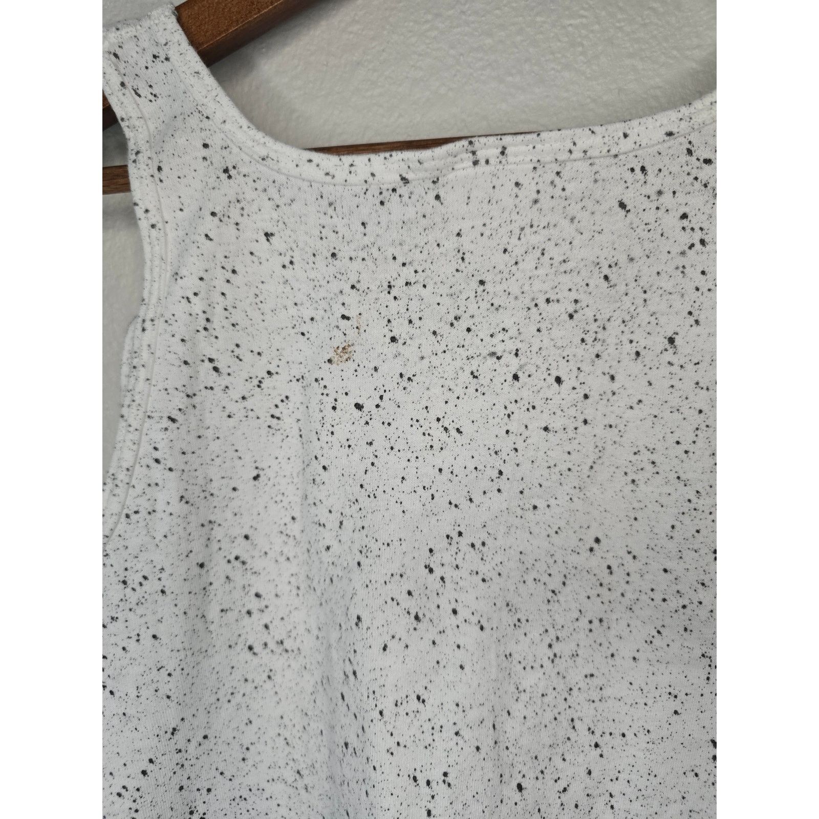 Vintage Vintage Blank Tank Top Womens White Speckled Sleeveless Tee Size L / US 10 / IT 46 - 9 Thumbnail