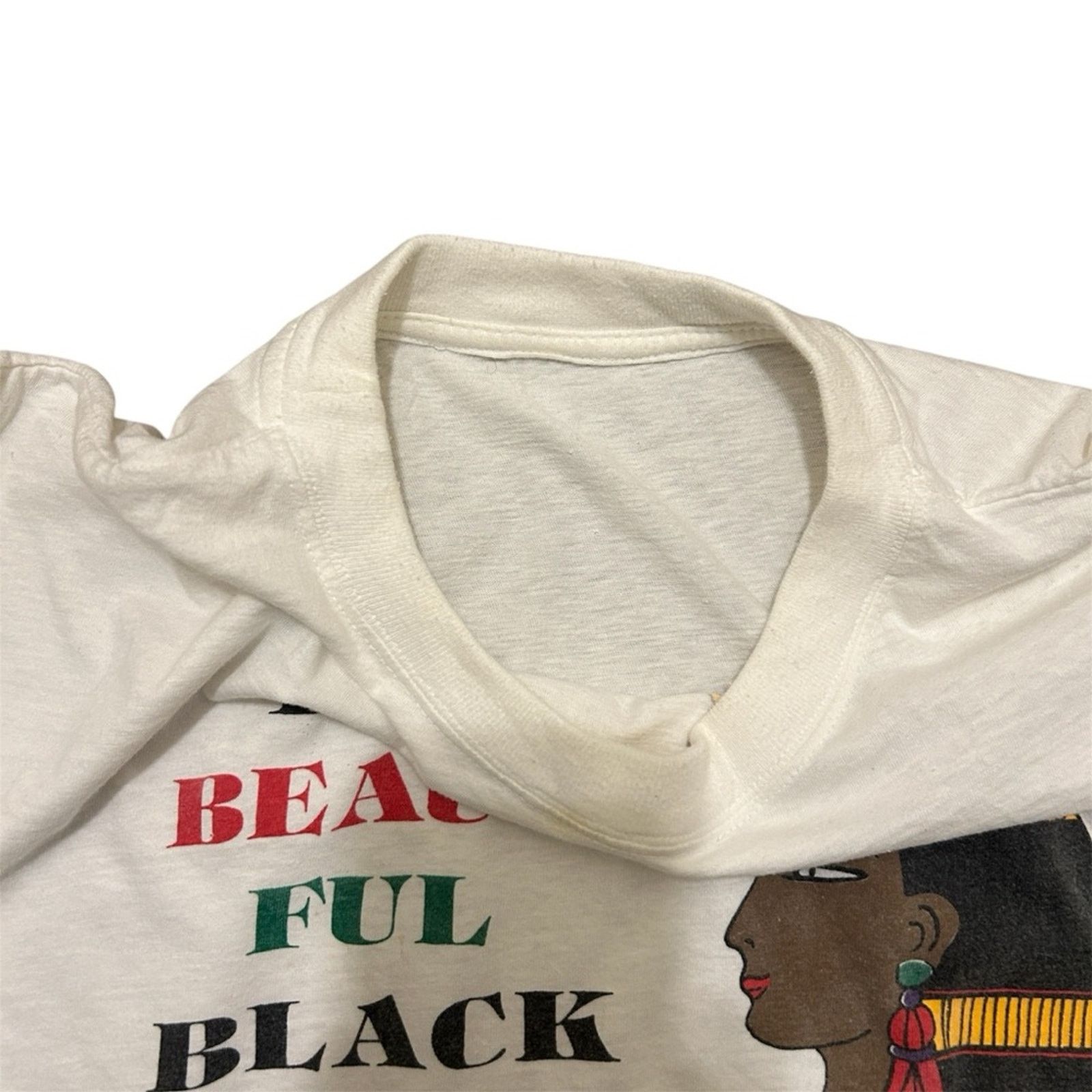 Vintage Rare 90s Vintage Beautiful Black Woman Nefertiti Graphic Tee Size M / US 6-8 / IT 42-44 - 3 Thumbnail