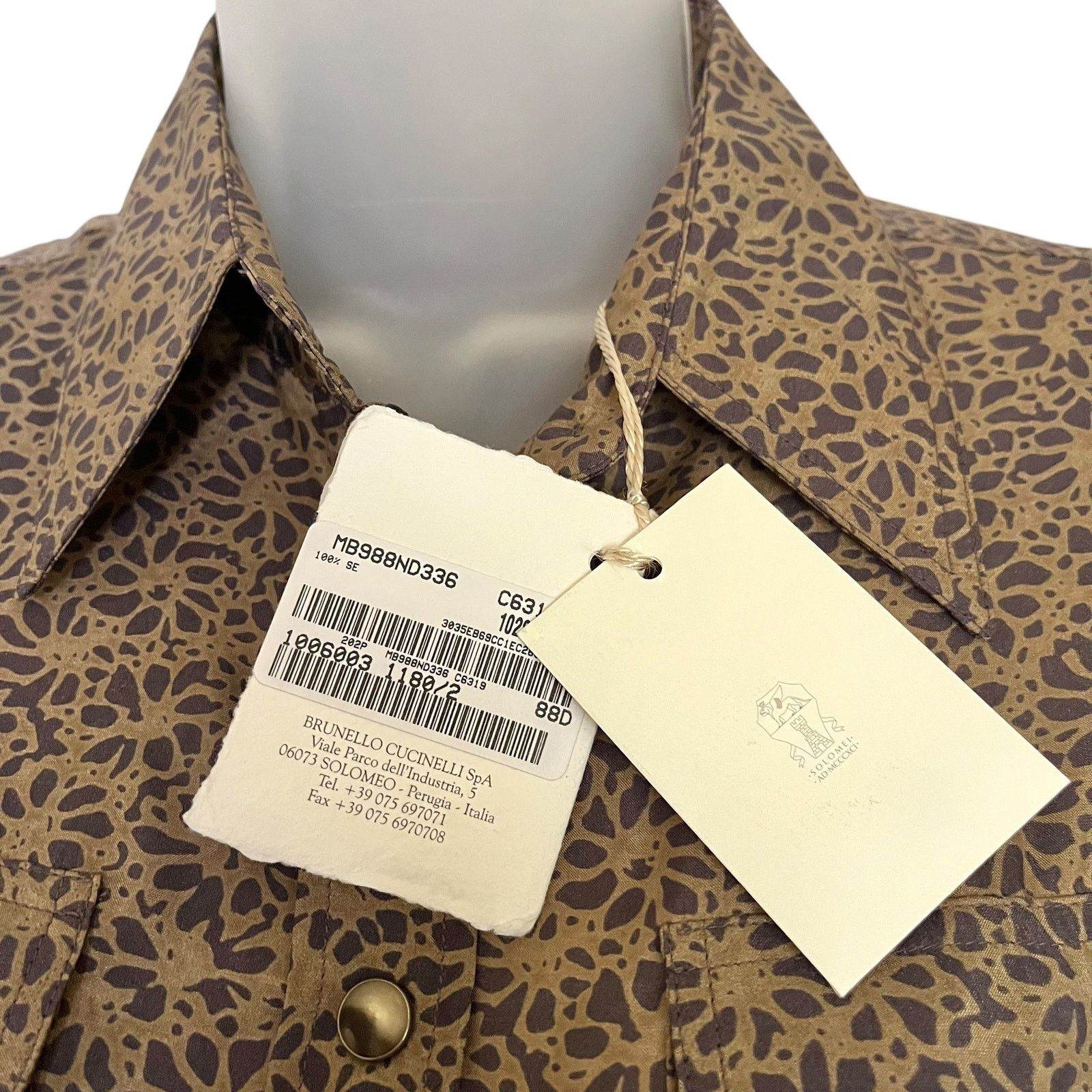 Brunello Cucinelli NWT Brunello Cucinelli Silk Pongee Floral Print Womens Shirt Size XS / US 0-2 / IT 36-38 - 6 Thumbnail