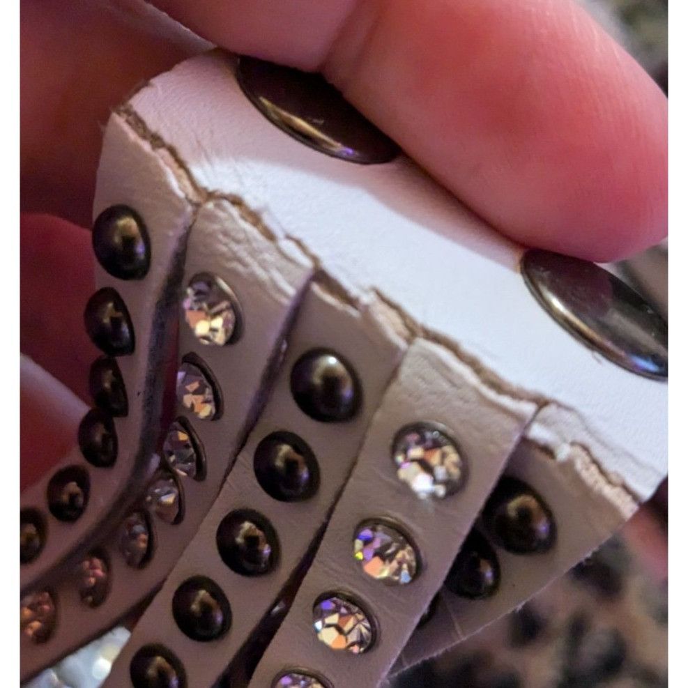 Other Alternative Glam Multilayer White Faux Leather Metal Rhinest Size ONE SIZE - 6 Thumbnail