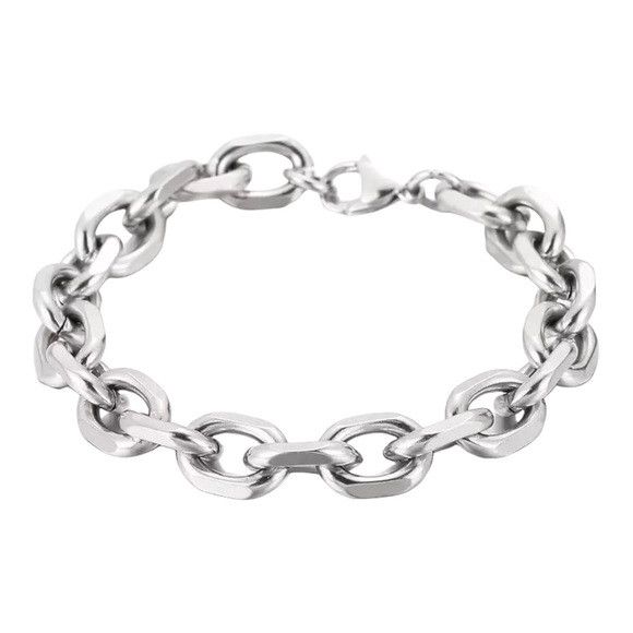 Other 10mm Stainless Steel Cuba O-Chain Men Bracelet (S) Size ONE SIZE - 1 Thumbnail