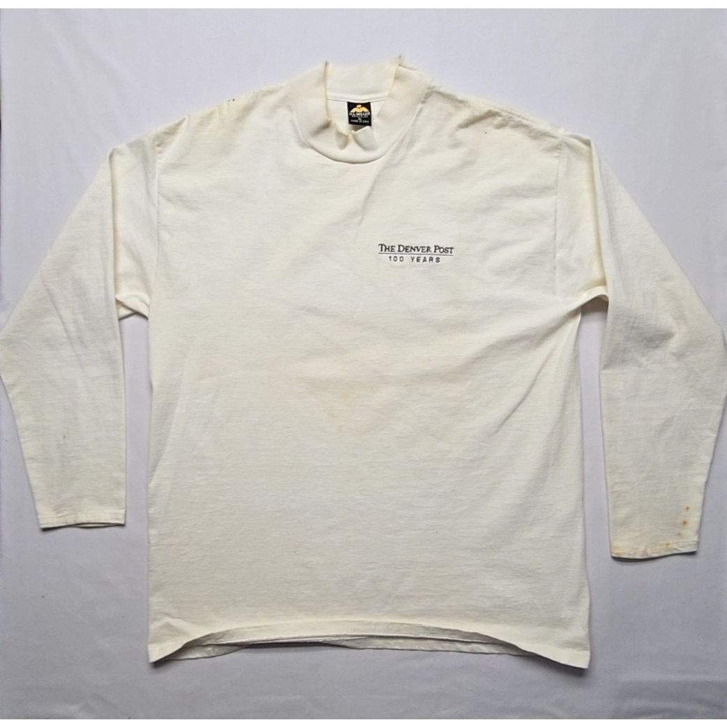 Vintage Vintage Denver Post Shirt Long Sleeve XL Mock Neck Tee Size US XL / EU 56 / 4 - 11 Thumbnail