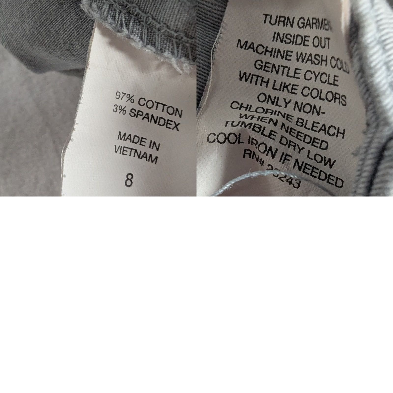 Vintage New York & Co Gray Cargo Zip Pocket Straight Leg Pants Women's 8 Regular Cotton Blend Casual Size 30" / US 8 / IT 44 - 8 Thumbnail