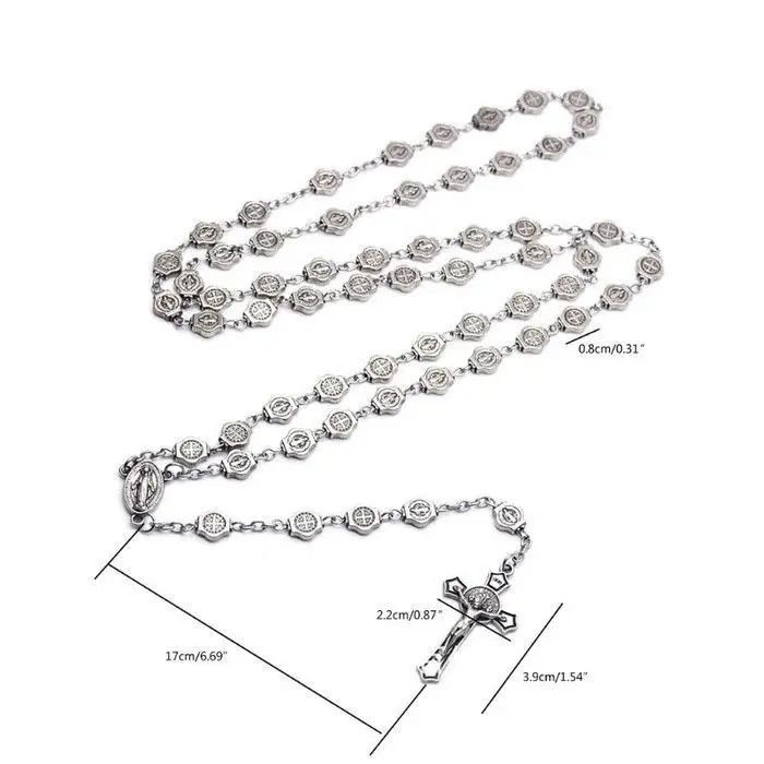 Jewelry × Vintage Fashion Saint Benedict Rosary Necklace Chain Catholic Church Size ONE SIZE - 3 Thumbnail