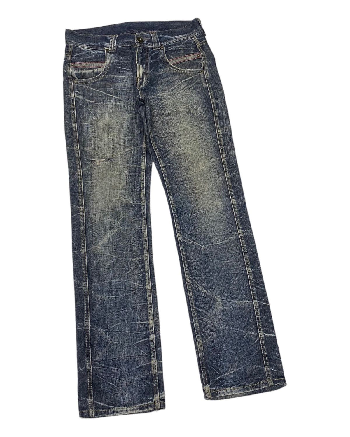 If Six Was Nine 🔥VINTAGE JAPANESE REAL VINTAGE DISTRESSED DENIM JEANS Size US 33 - 5 Thumbnail