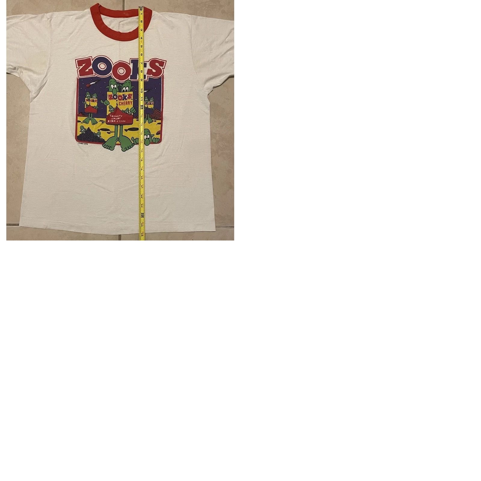 Vintage VINTAGE Zooks Bubble Gum Faded Ringer Shirt S White Crew Neck Graphic Tee Men Candy Grunge 80s 90s Cartoon Funny USA Single Stitch Size US S / EU 44-46 / 1 - 11 Thumbnail