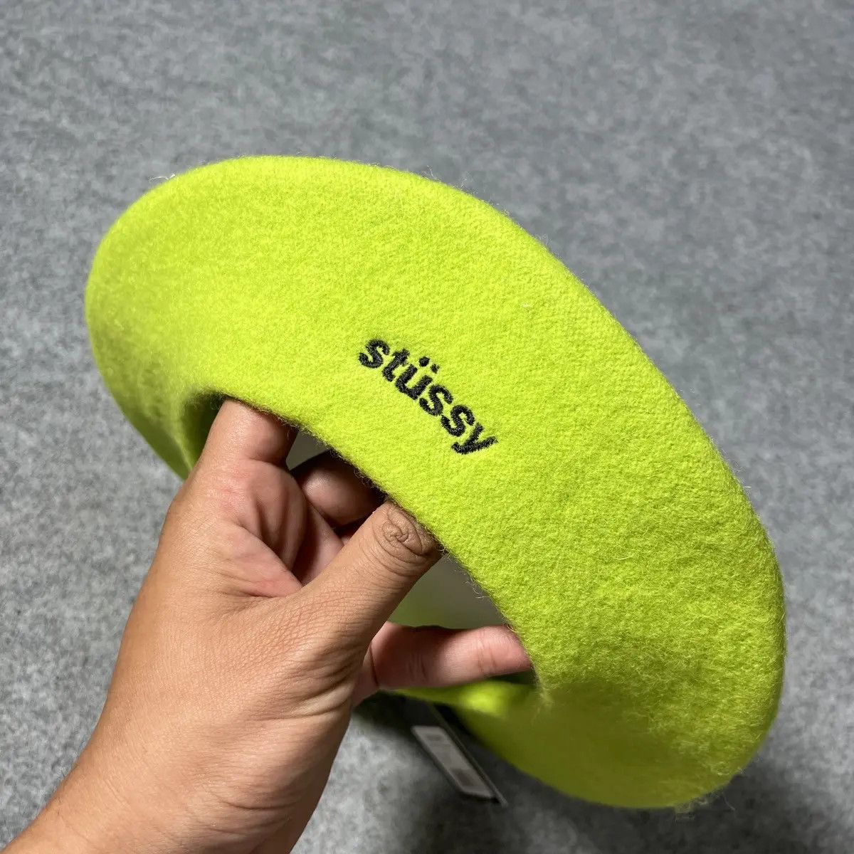 Vintage STUSSY BERET HAT ARREN FELT LIME - M/L Size ONE SIZE - 2 Thumbnail