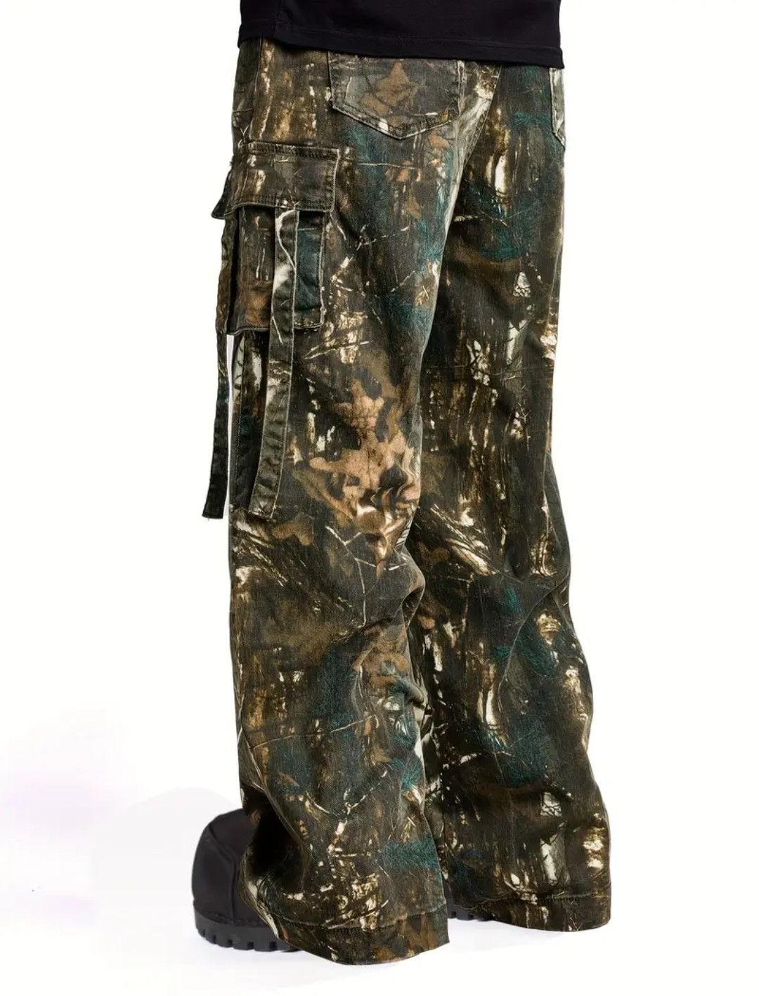 Japanese Brand × Vintage Crazy Jungle Multi Pockets Straight Cargo Jeans Size US 32 / EU 48 - 4 Thumbnail