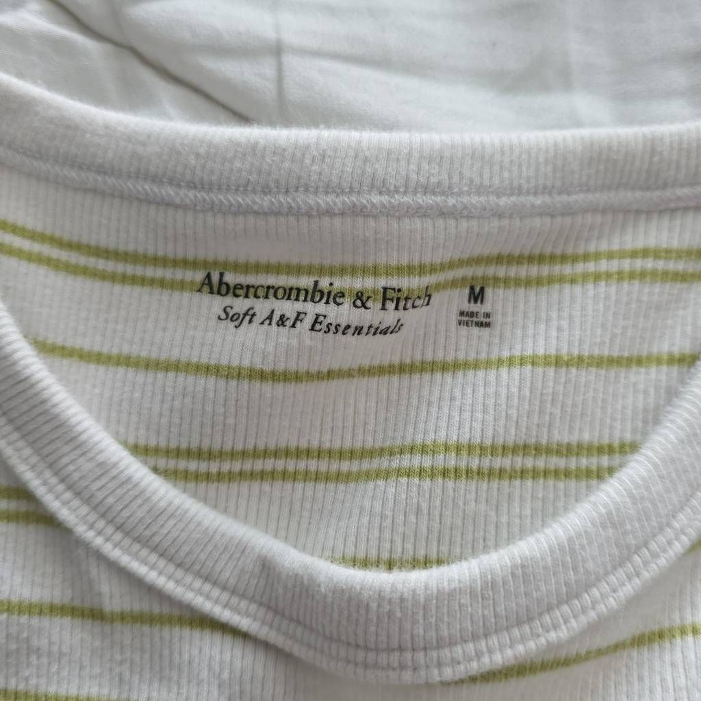 Abercrombie & Fitch Abercrombie & Fitch Women's Size Medium White Green Striped Size M / US 6-8 / IT 42-44 - 4 Thumbnail