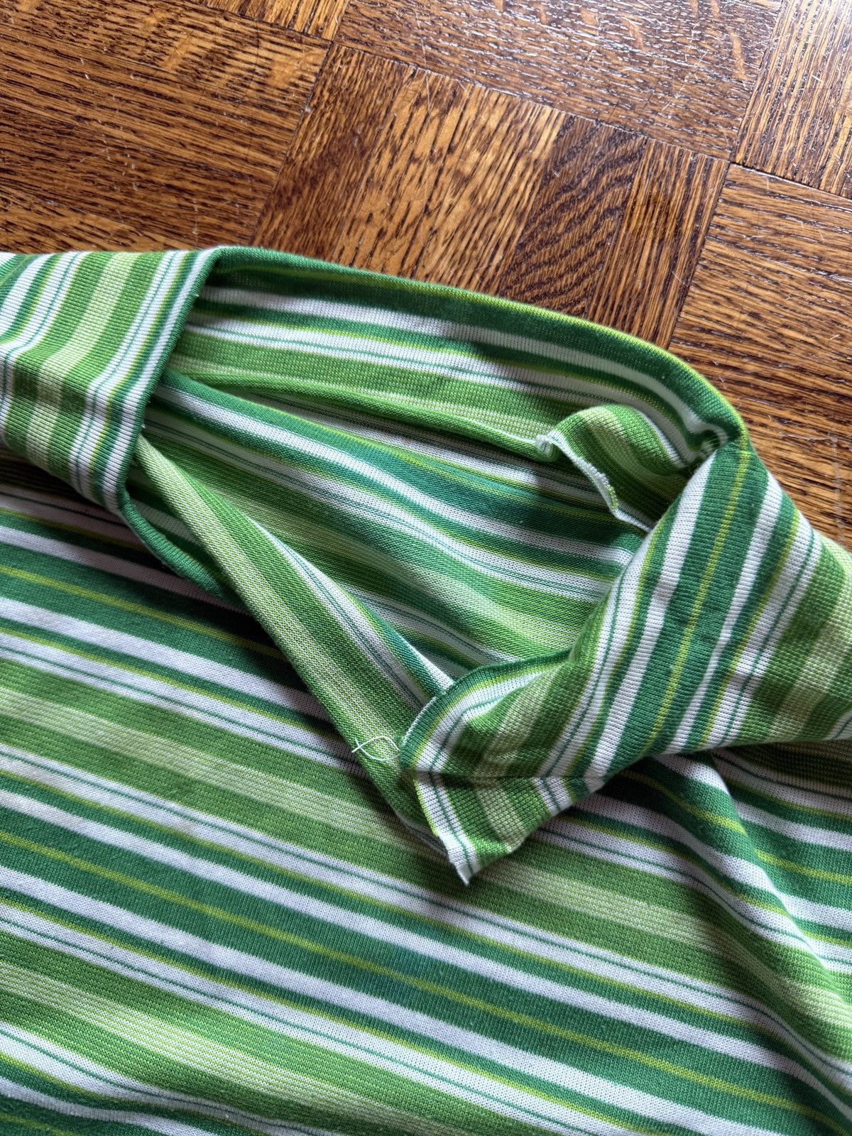Vintage Vintage 60s Green Raglan Cut Striped Tee Size US S / EU 44-46 / 1 - 6 Thumbnail