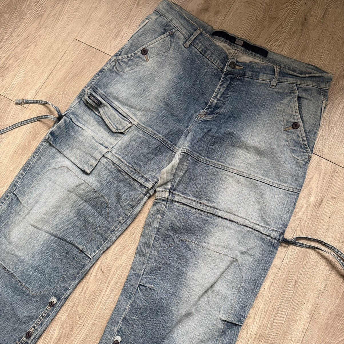 Marithe + Francois Girbaud 2000’s Girbaud Strapless Denim Shuttle Jeans sz 38 Size US 38 / EU 54 - 2 Thumbnail