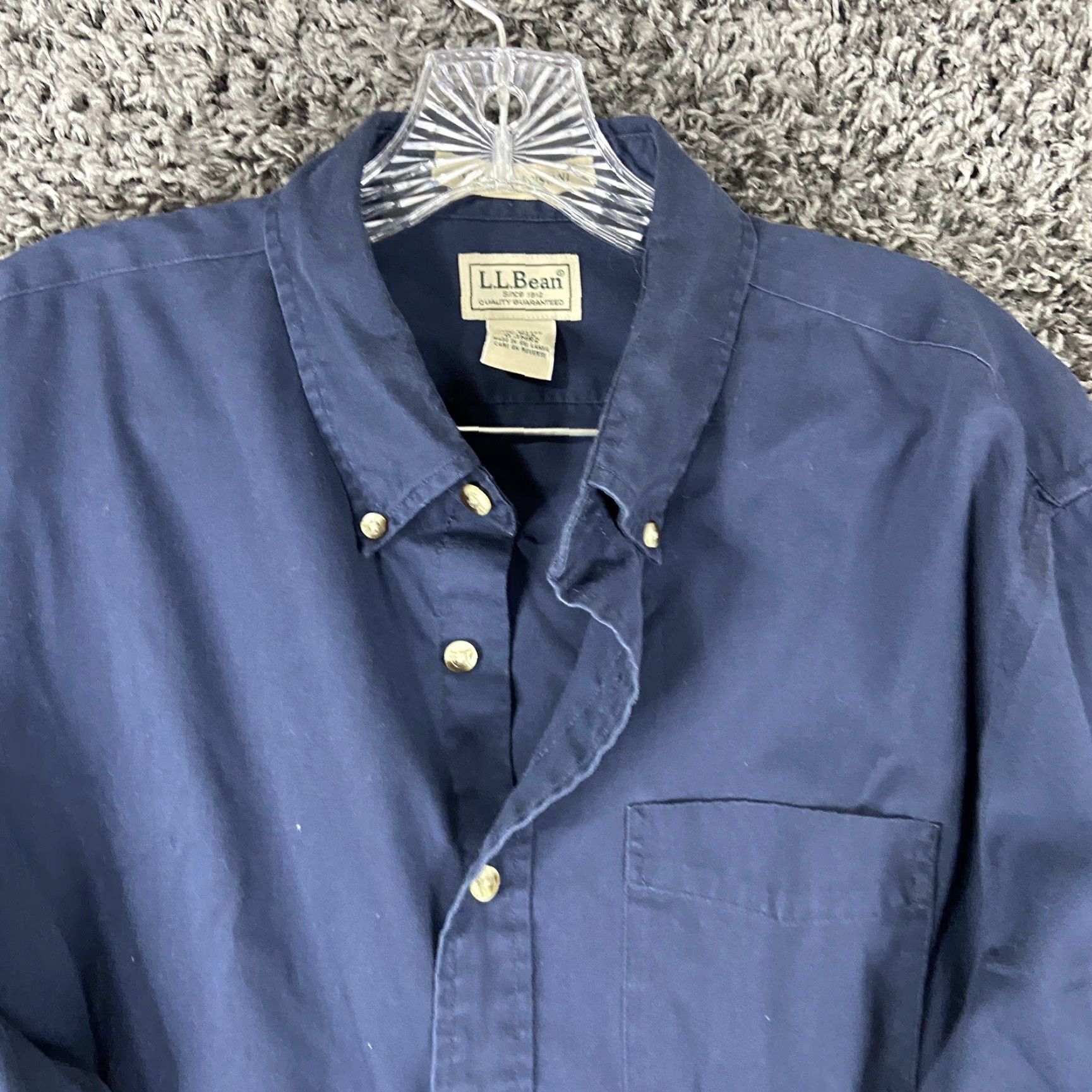 Vintage VINTAGE L.L. Bean Button-Up Shirt Men L Long Sleeve Blue Adult Large Mens Size US L / EU 52-54 / 3 - 5 Thumbnail