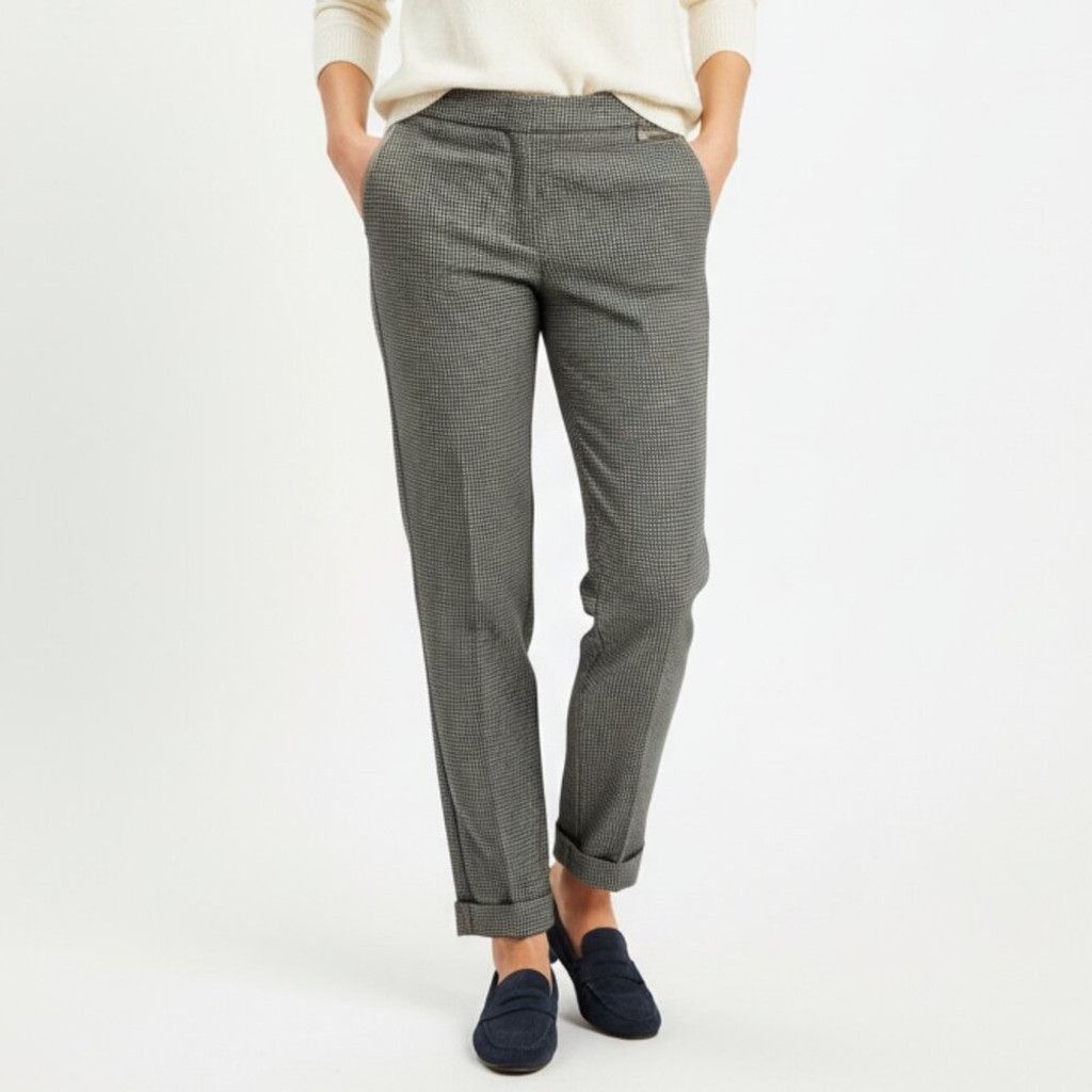 TWINSET TWIN-SET Simona Barbieri Fall Micro Cuffed Ankle Trousers S Size 27" / US 4 / IT 40 - 1 Thumbnail
