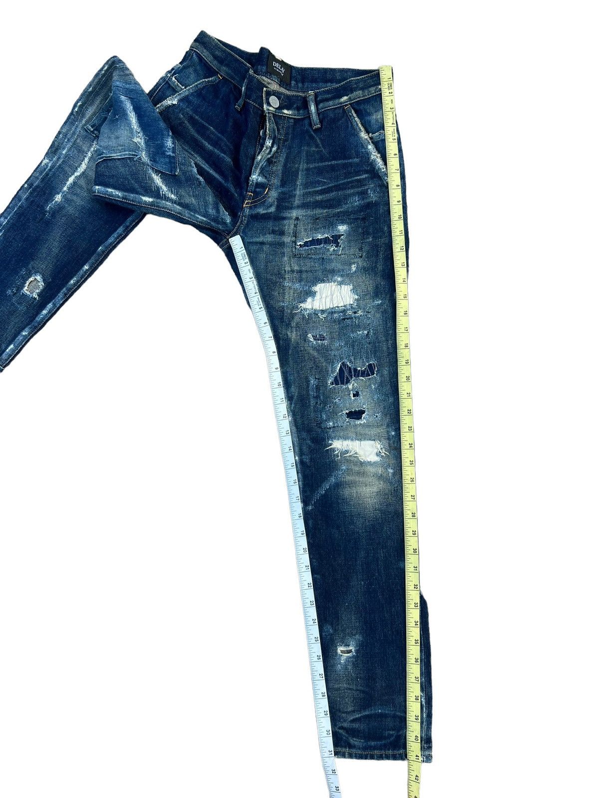 Vintage Ufin & Sons Japan Distressed Boro Patchwork Selvedge Denim Size US 30 / EU 46 - 5 Thumbnail