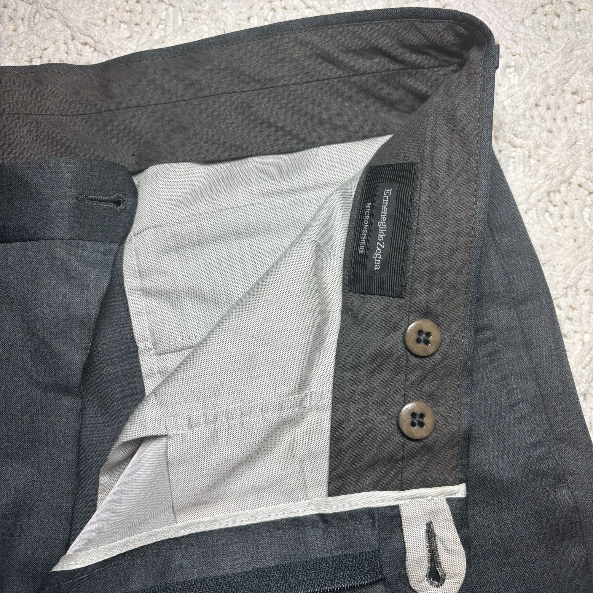 Ermenegildo Zegna Ermenegildo Zegna Mens Wool Micronsphere Gray Dress Pants Si Size 42R - 11 Thumbnail