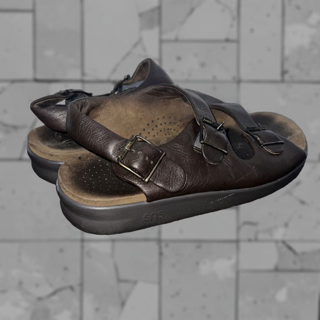Sas Tripad Comfort Leather Sandals Mens Size 11 in Brown