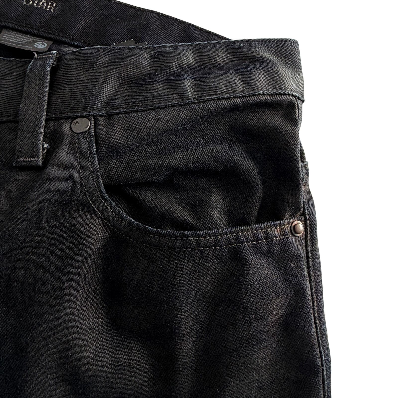 G-Star GStar GS01 Morris Low Straight Raw Denim Black Jeans 36x32 Size US 36 / EU 52 - 11 Thumbnail