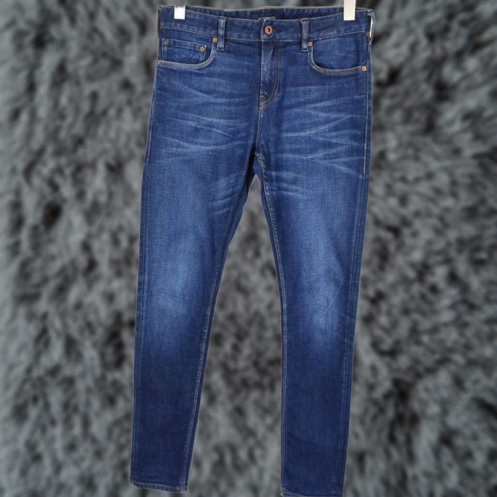 Scotch & Soda SCOTCH & SODA Slim Fit Jeans Men W30/L34 Denim Jeans Reg Slim Blue Whiskers Pockets 90s? Size US 30 / EU 46 - 1 Thumbnail