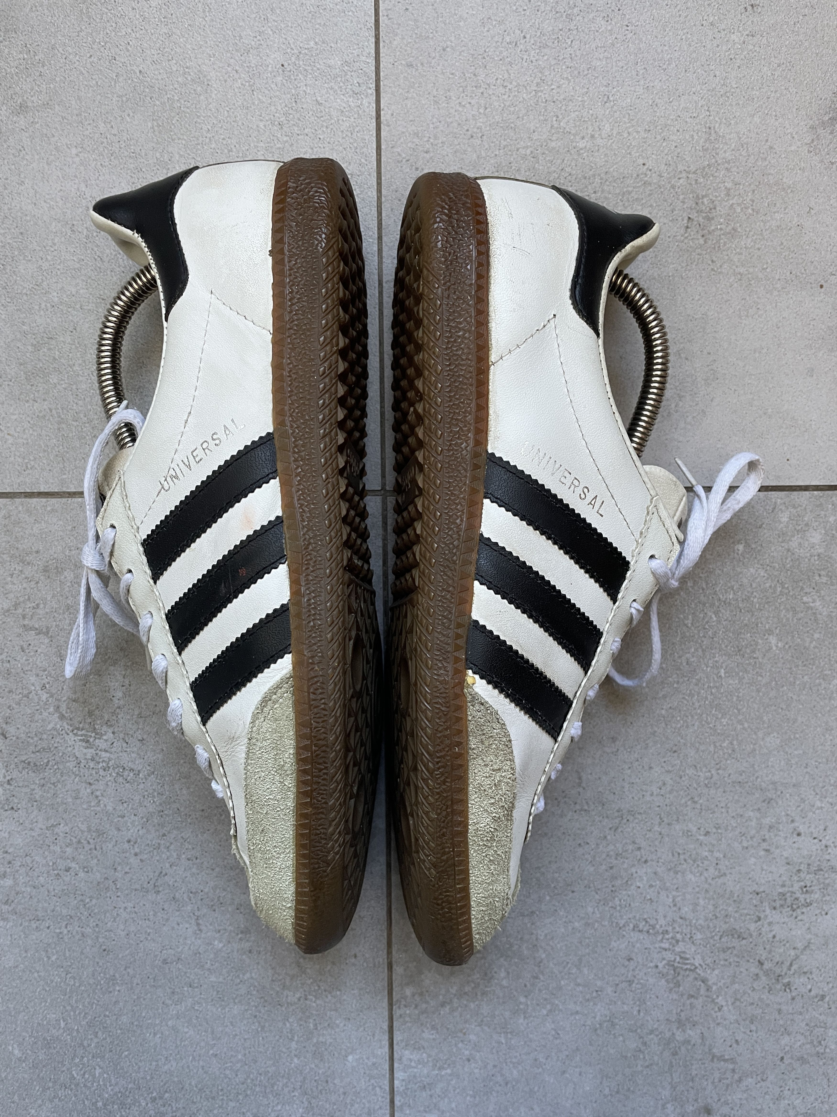 Adidas × Vintage Y2K ADIDAS 80S WHITE BEIGE LEATHER UNIVERSAL SNEAKERS Size US 8.5 / EU 41-42 - 3 Thumbnail