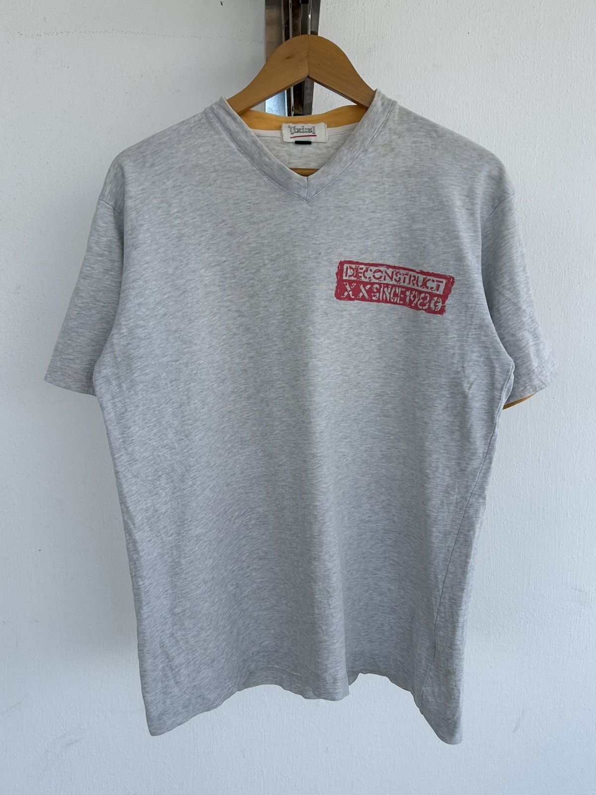 Issey Miyake Ixiz Deconstruct Japan Vneck Gray Tee Size US L / EU 52-54 / 3 - 2 Thumbnail