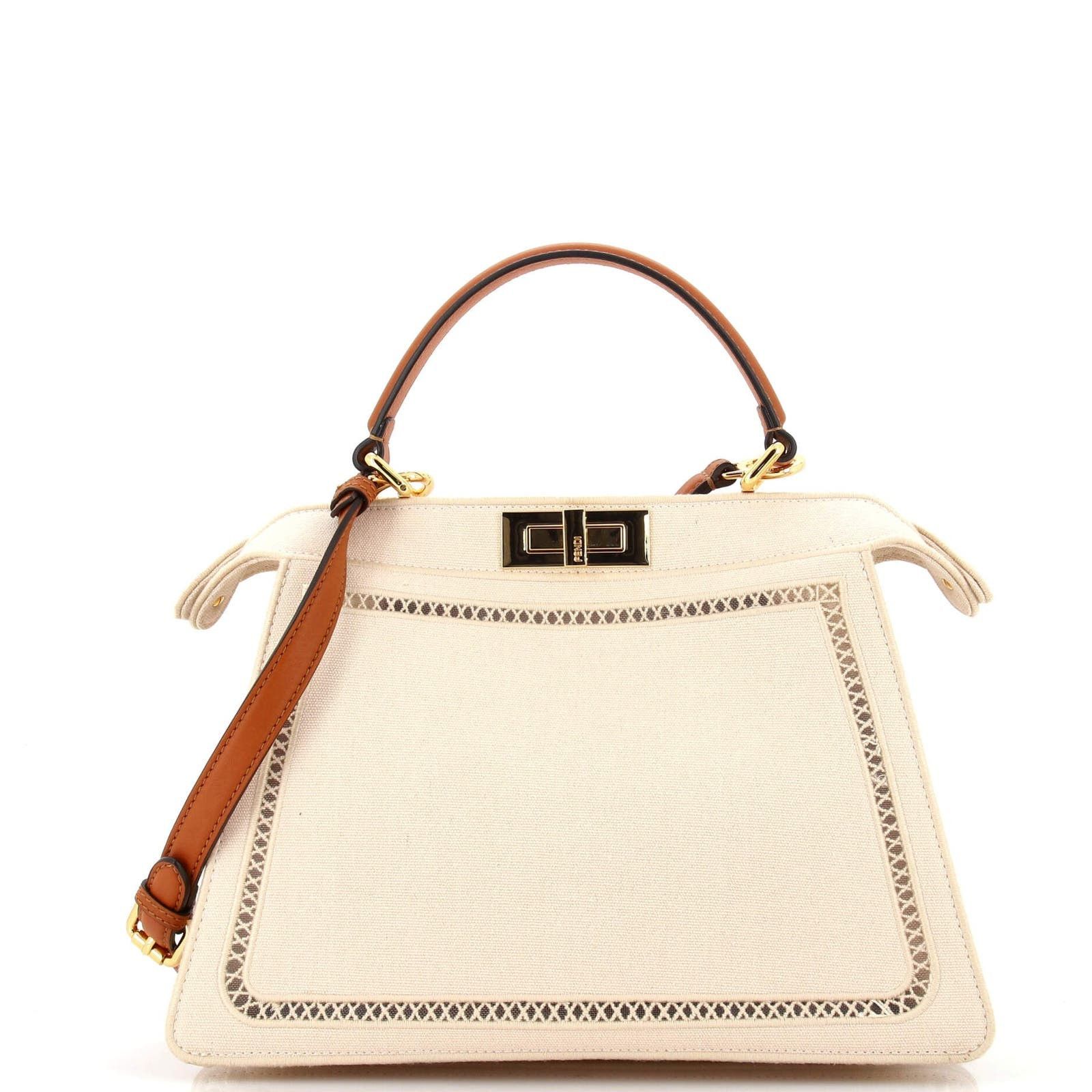 Fendi Embroidered Canvas Raffia Summer Shopping Bag | Grailed