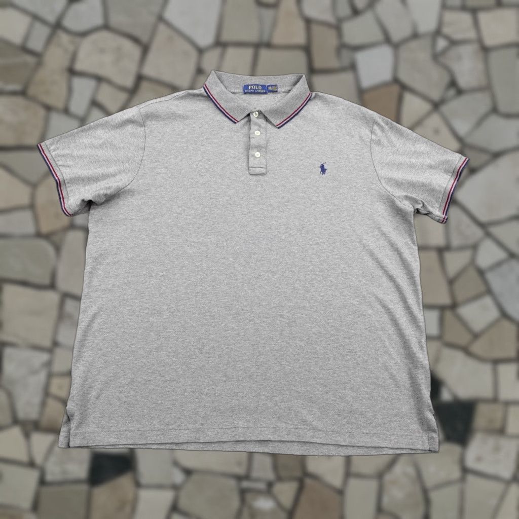 Polo Ralph Lauren Ralph Lauren Polo Shirt Mens 2XL Gray Blaire Twin Tipped Collar Blue Pony Logo - Polo - Men - 2XL - Gray - Short Sleeve - 100% Cotton Size US XXL / EU 58 / 5 - 1 Thumbnail